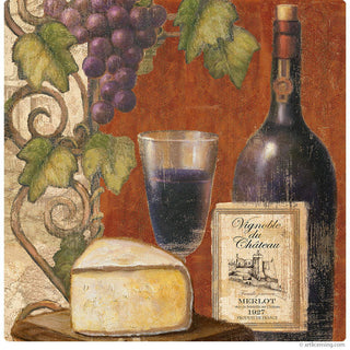 Merlot Wine Cheese Tasting Wall Decal