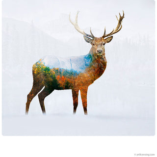 Elk Autumn Wildlife Silhouette Wall Decal