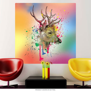 Deer Head Graffiti Pop Art Wall Decal