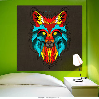 Fox Head Geometric Pop Art Wall Decal