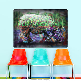 Rhinoceros Graffiti Pop Art Wall Decal