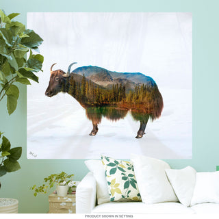 Yak Autumn Wildlife Silhouette Wall Decal