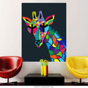 Giraffe Peace And Love Collage Wall Decal