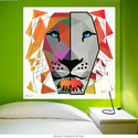 Lion Head Geometric Pop Art Wall Decal