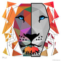 Lion Head Geometric Pop Art Wall Decal