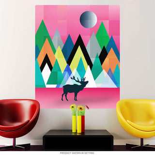 Wild Deer Geometric Pop Art Wall Decal