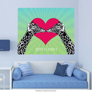 Giraffe Love Just U And I Wall Decal