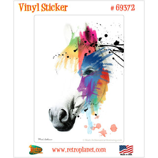 Horse Portrait Paint Splatter Vinyl Sticker