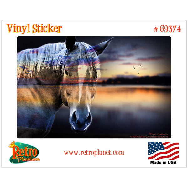 Majestic Horse Lake Reflection Vinyl Sticker