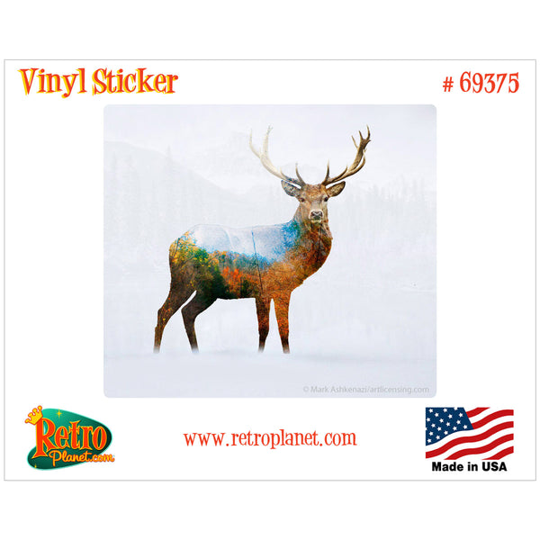 Elk Autumn Wildlife Silhouette Vinyl Sticker