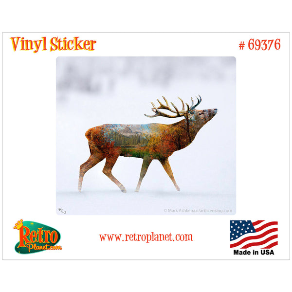 Elk Calling Wildlife Silhouette Vinyl Sticker