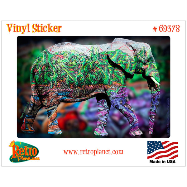 Elephant Graffiti Pop Art Vinyl Sticker
