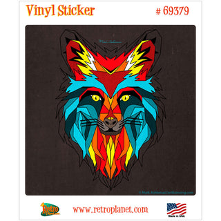 Fox Head Geometric Pop Art Vinyl Sticker