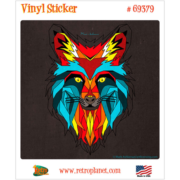 Fox Head Geometric Pop Art Vinyl Sticker