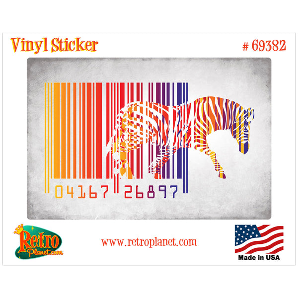 Zebra Barcode Modern Pop Art Vinyl Sticker