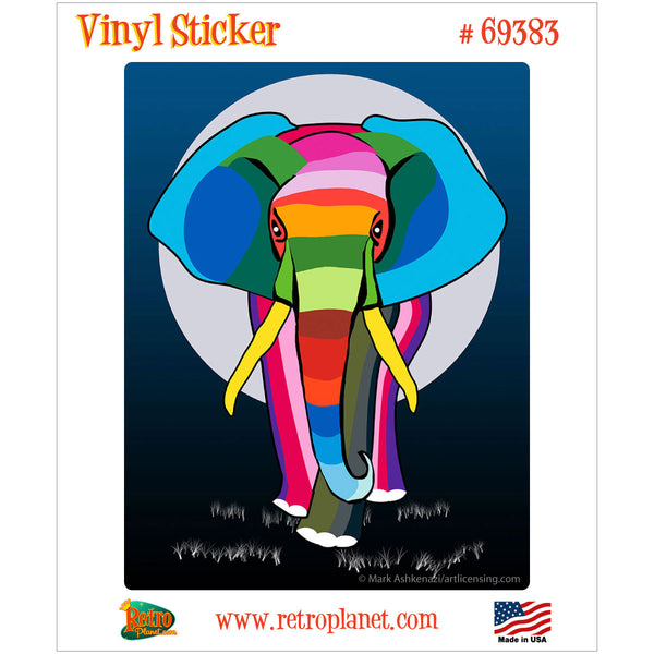 Elephant Full Moon Pop Art Vinyl Sticker