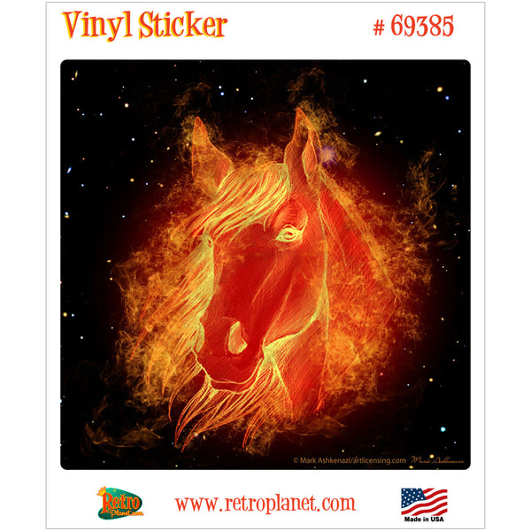 Horse On Fire Constellation Vinyl Sticker