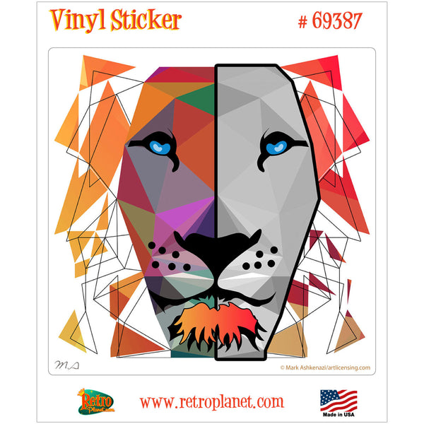 Lion Head Geometric Pop Art Vinyl Sticker