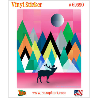 Wild Deer Geometric Pop Art Vinyl Sticker