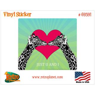 Giraffe Love Just U And I Vinyl Sticker