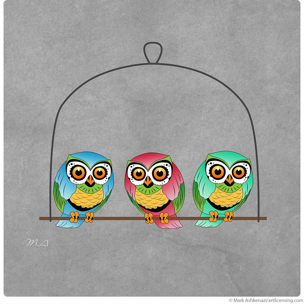 Rainbow Birds In A Cage Wall Decal