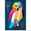 Owl Rainbow Fractal Bird Wall Decal