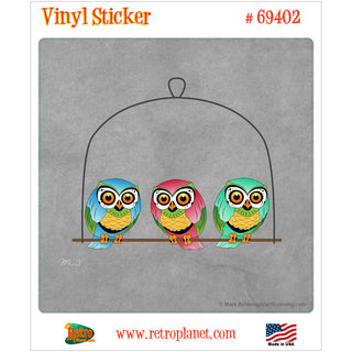 Rainbow Birds In A Cage Vinyl Sticker