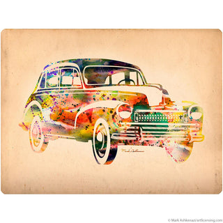 Old Time Coupe Rainbow Car Wall Decal