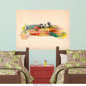 Old Fashioned Racecar Rainbow Wall Decal