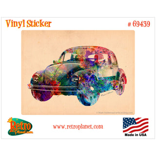 Old Time Buggy Rainbow Car Vinyl Sticker