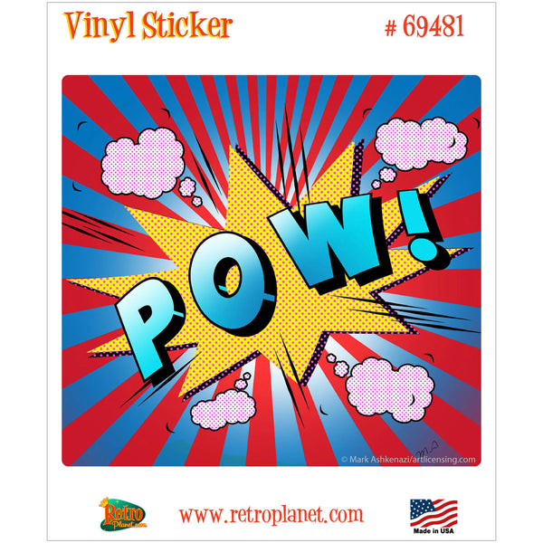 Pow Stripes Comic Book Word Vinyl Sticker