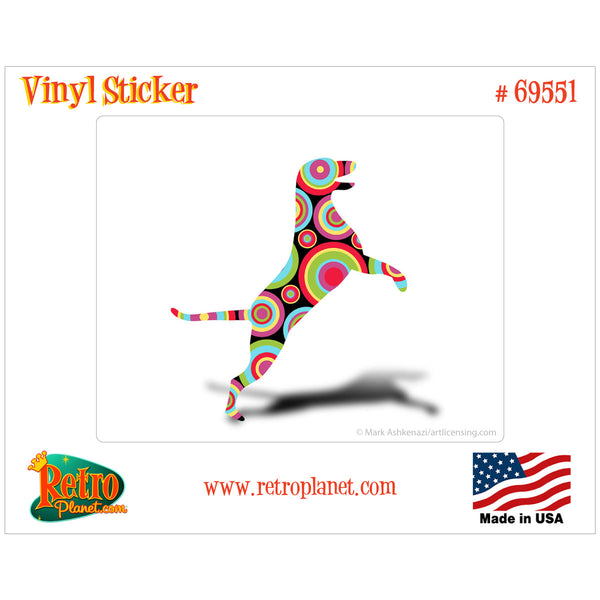 Happy Dog Rainbow Dots Vinyl Sticker