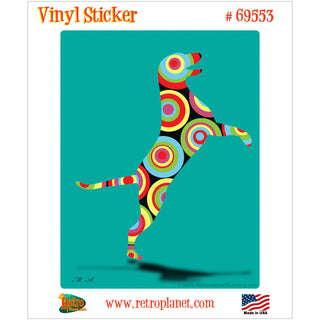 Happy Dog Mod Dots Pop Art Vinyl Sticker