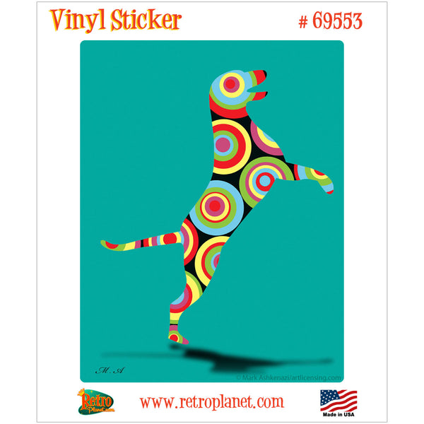 Happy Dog Mod Dots Pop Art Vinyl Sticker