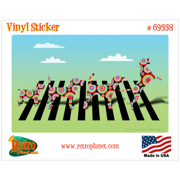Dogs Crossing The Road Pop Art Vinyl Sticker