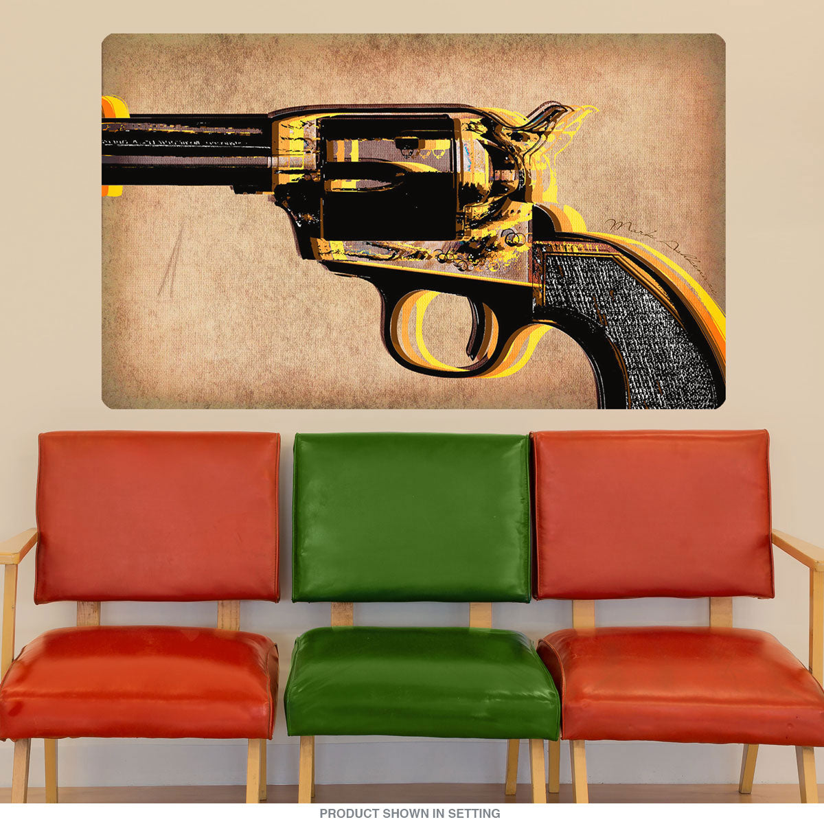 Revolver Handgun Chamber Wall Decal | Retro Planet