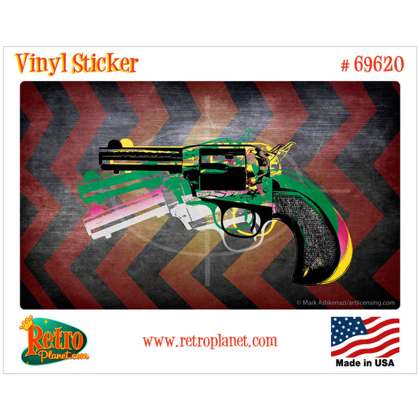 Revolver Handgun Pop Art Vinyl Sticker