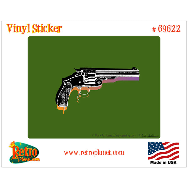 Old Time Revolver Handgun Vinyl Sticker