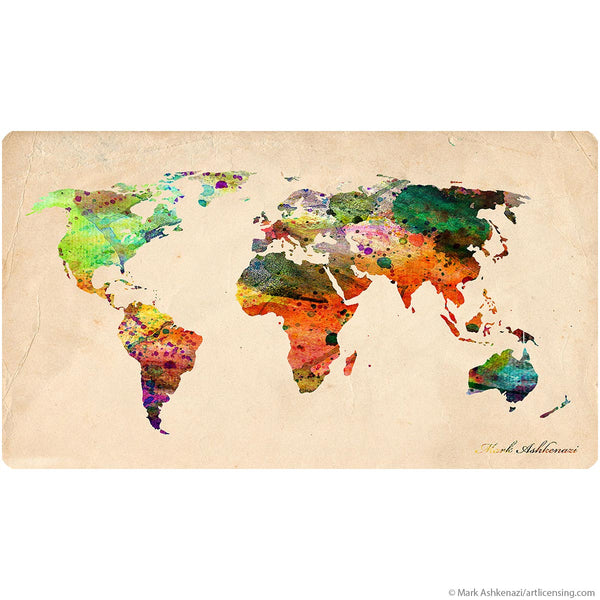Paint Splatter World Map Wall Decal