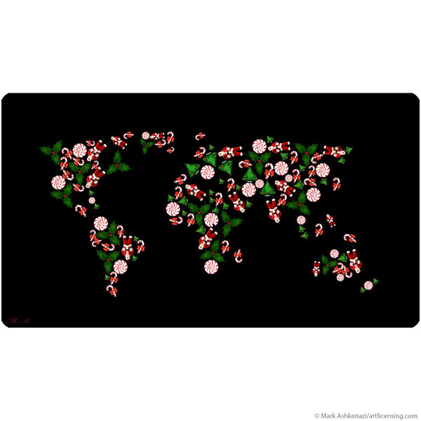Christmas Map Of The World Wall Decal