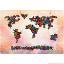 Flowers Map Of The World Wall Decal