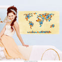 Pretty Butterfly World Map Wall Decal