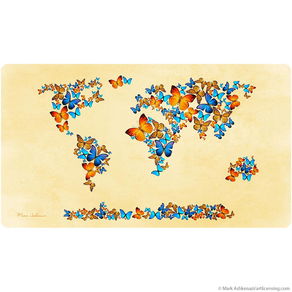 Pretty Butterfly World Map Wall Decal