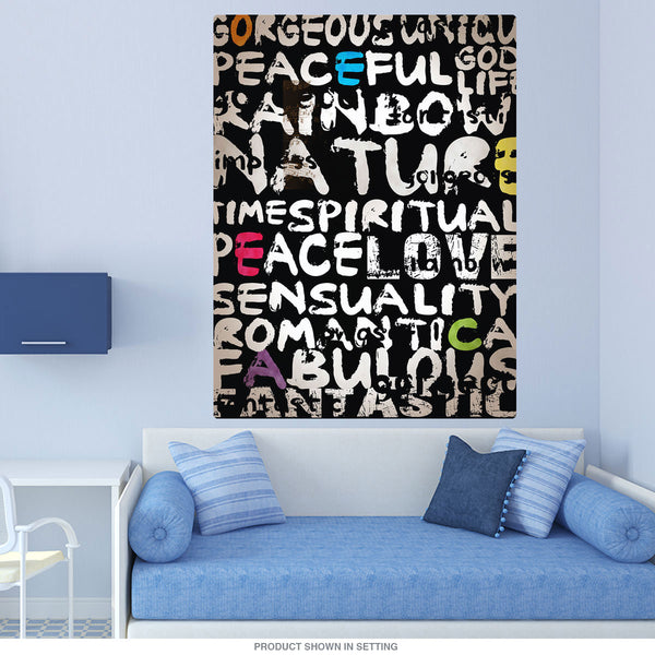 Wild World Words Abstract Wall Decal