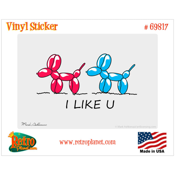 I Like You Sniffing Balloons Vinyl Sticker