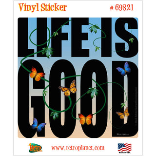 Life Is Good Butterfly Garden Vinyl Sticker