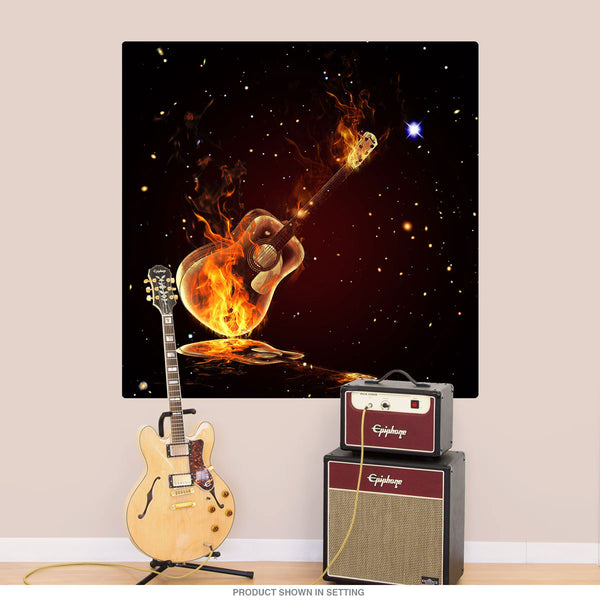 Acoustic Guitar Solar System Wall Decal
