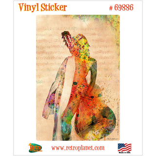 Guitar Girl Paint Splatter Vinyl Sticker