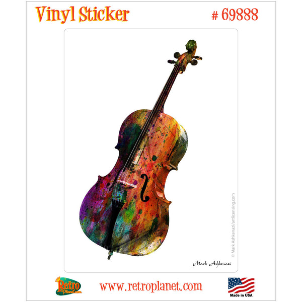 Cello Musical Paint Splatter Vinyl Sticker