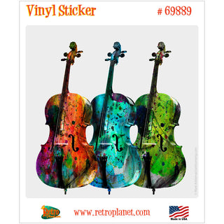 Three Cellos Musical Splatter Vinyl Sticker